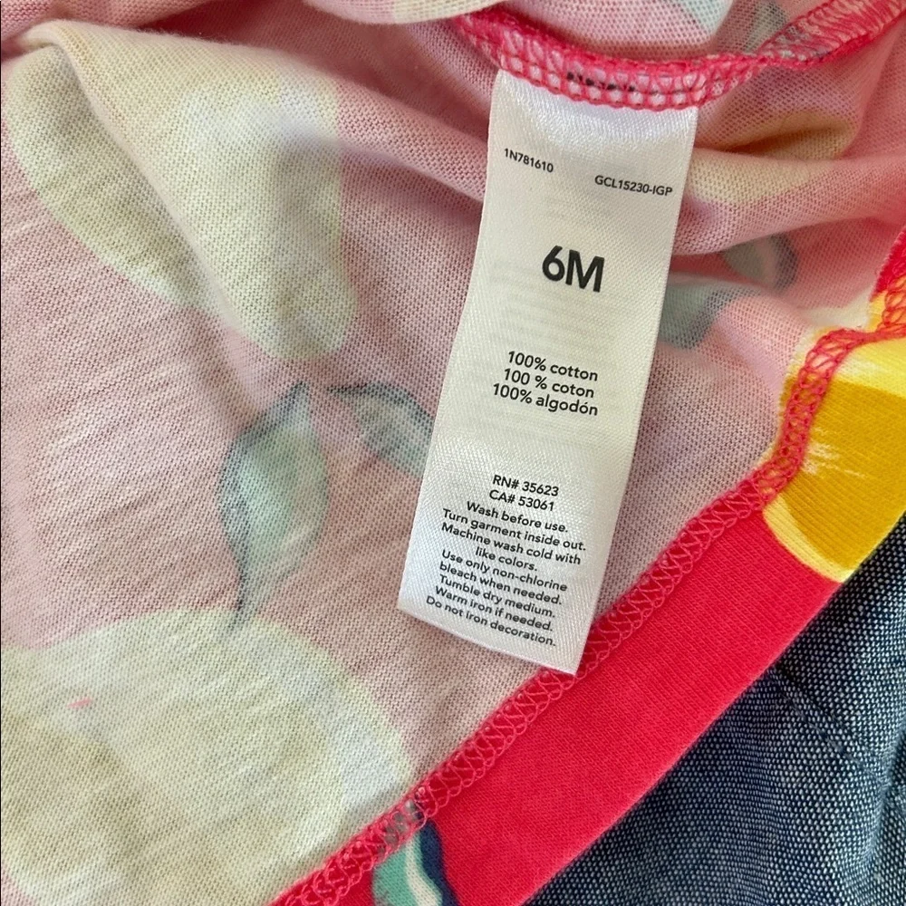 Carter's Pink Lemon Print Top and Blue Shorts Set
